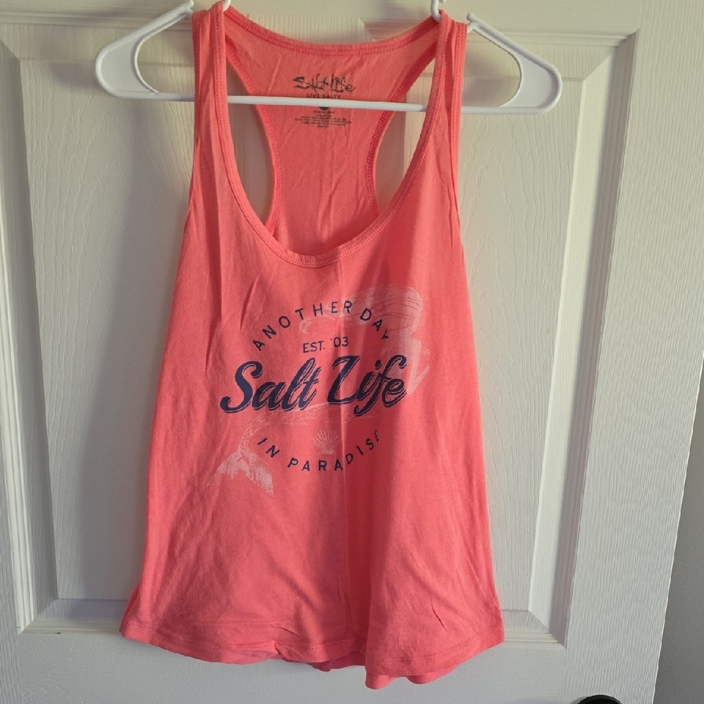 Salt Life Pink Racerback Sleeveless Tank Top